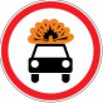 Transporto priemonių, vežančių sprogstamųjų ar lengvai užsiliepsnojančių medžiagų daugiau, negu nustatyta, eismas draudžiamas